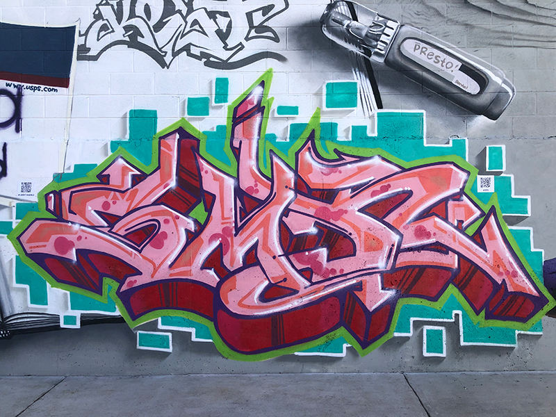 Photograph of SMK piece at the 14th Street Graffiti Museum